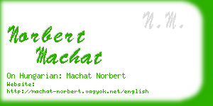 norbert machat business card